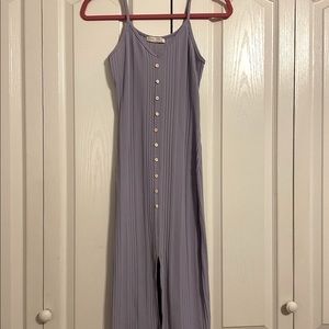 Pastel Purple Ribbed Fitted Dress